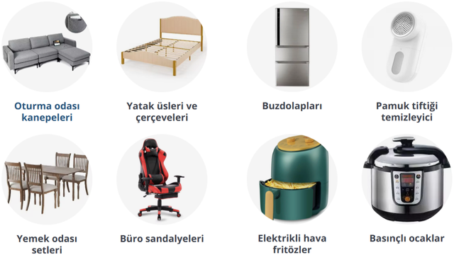 AliExpress, her kategoride geniş ürün seçenekleri.