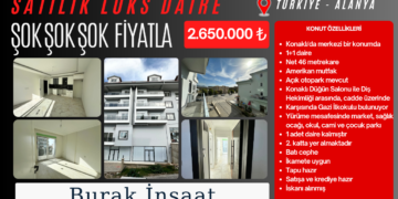 Alanya Konaklı Gazi İlkokulu karşısında 1+1 daire: Konumuyla dikkat çeken modern yaşam alanı.