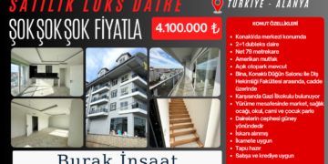 Alanya Konaklı Gazi İlkokulu karşısında 2+1 dubleks daire: Konforlu ve modern yaşam alanı.