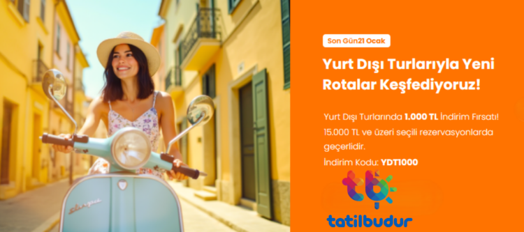 TatilBudur yurt dışı turlarında 1.000 TL indirim fırsatlarıyla unutulmaz tatil deneyimi şimdi Alo4u’da!